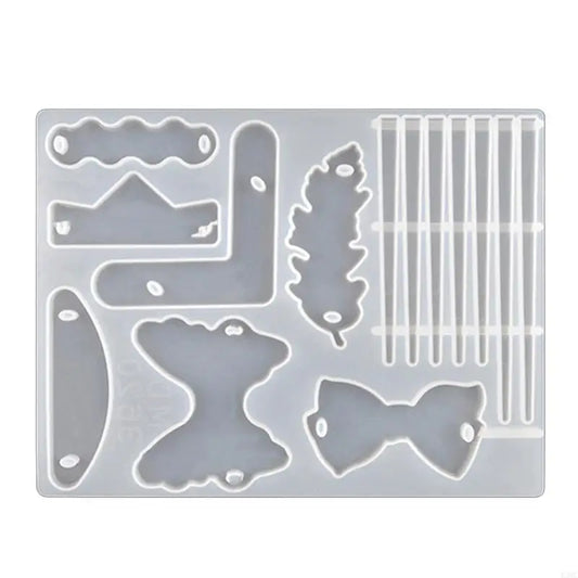 R3MC Hair Clip Silicone Resin Molds Jewelry Mold Set DIY Hair Pin Epoxy Resin Casting Mold for Girl Women Hair Barrette