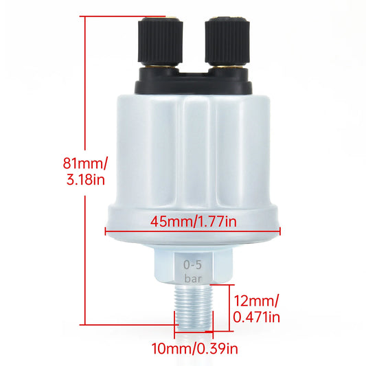 Universal Oil Pressure Sensor 0-5Bar 0-10Bar 1/8NPT Generator Part 10MM Crew Plug Alarm Pressure Sensor Oil Pressure Sensing