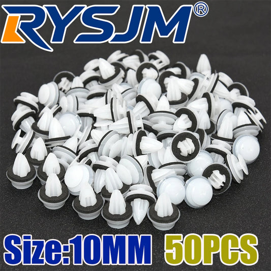 50PCS 10MM Hole Car Door Bumper Fastener Auto Plastic Fastener Screw Rivets Clips For Universal Car Bumper Fender Trims
