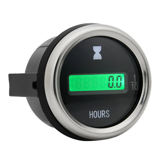 Universal Digital 0-99999.9 Hours 52mm Hourmeter for Gasoline Diesel Car Truck Clock Gauge Timer Meter Green LED DIsplay 12V