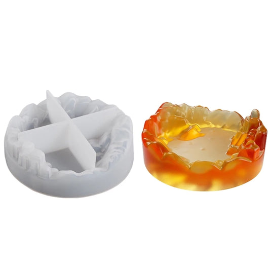 R3MC Ashtray Resin Mold,Cluster Crystal Ashtray Mold Jewelry Box Silicone Mold,Resin Casting Epoxy Mold for Home Decorations