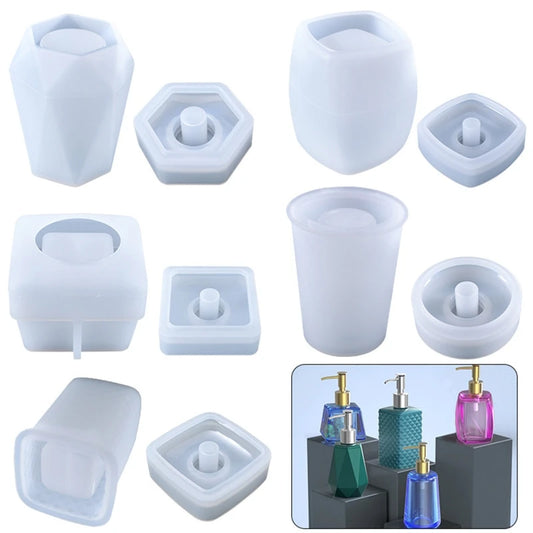 Aromatherapy Bottle Silicone Mold Lotion Dispenser Pump Bottle Resin Mold Large Jar Pump Straw Aroma Core for DIY Craft