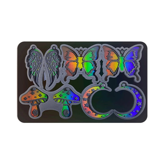 R3MC Resin Silicone Mold Light Shadow Butterflies Keychain Pendant Earrings Mould