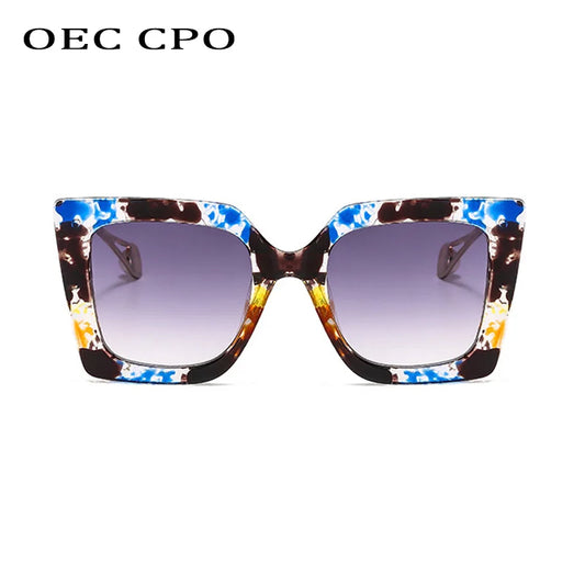 Square Fashion Sunglasses Women Men Punk Metal Legs Gradient Sun Glasses Trends Shades UV400 Brand Designer Eyewear Oculos