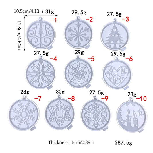 R3MC DIY Keychain Pendant Silicone Mold Crystal Epoxy Resin Casting Mold Keychain Pendant Jewelry Making Mold Christmas Decor