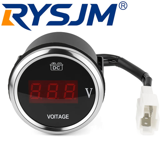 DC12V24V 52MM Voltmeter with Flashing Alarm Red LED Display 9-36V Voltage Digital VOLT Meter for Universal Car Auto Truck