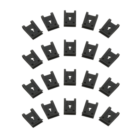 Yetaha 20Pcs Auto Fastener Clip Car Engine Fender Bumper Guard M4 U Type Screw Base Clips Nut Mounting Fastener Clamp
