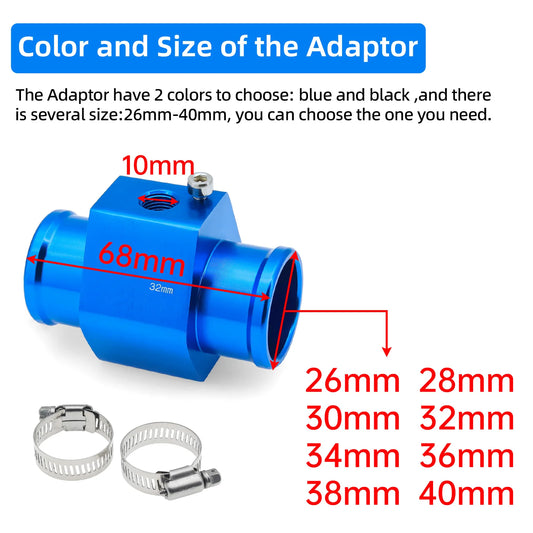 40-120℃,100-250℉ 52mm Car Water Temperature Gauge with Temp Joint Sensor 26-40MM for Universal Petrol Car Meter Indicator 12V