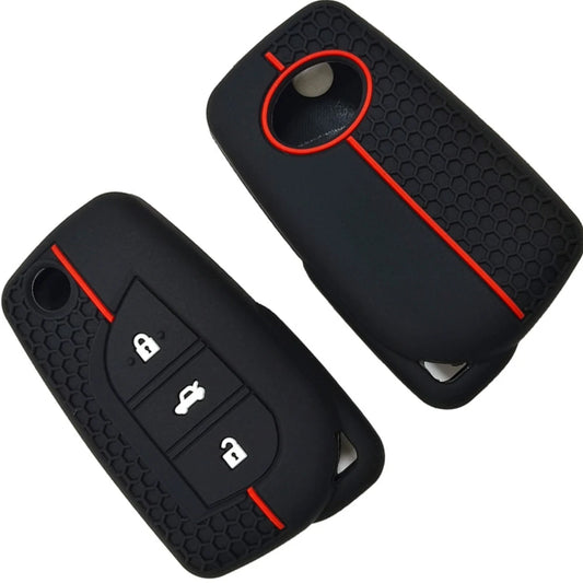 1Pc 3 Buttons Car Remote Key Cover for Toyota Hilux Corolla Avensis Prado Fortuner RAV4 CHR Silicone Car Key Case Cover Shell