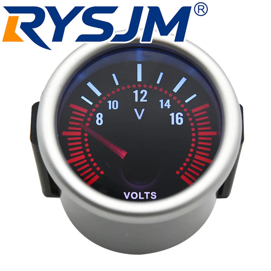 Universal Car 52MM Voltmeter 8-16V White LED Backlight Smoke Lens Voltage Automobile Meter VOLTS Gauge for Petrol Engine 12V