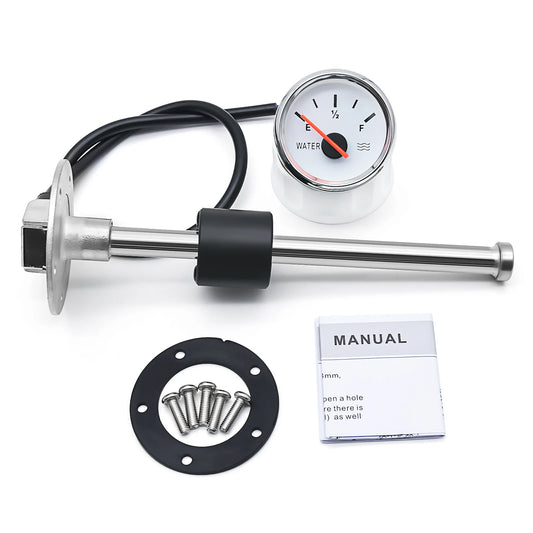 0-190Ohm Water Float Sensor+Water Level Gauge Red Color LED 52mm Water Tank Meter Indicator For Marine Car RV Camper Yacht 9-32V