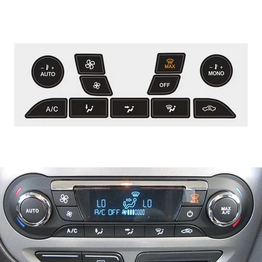 1Pc Car Dashboard Panel Air Conditioning Knob Buttons Repair Sticker for Ford Focus 1999-2005 PVC Vinyl Button Repair Decals