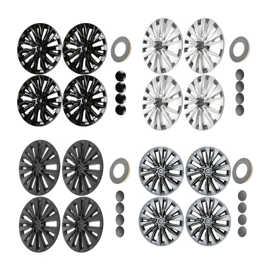 4Pcs Wheel Hub Cap 19 Inch Wheel Cover Performance Replacement Full Rim Cover ABS Plastic for Tesla Model Y 2021-2024 Hub Cap