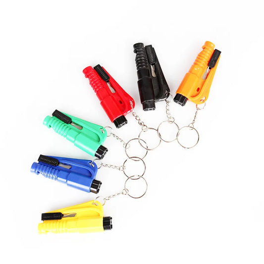 Car Keychain Safety Hammer 3-in-1 Window Breaker Seat Belt Cutter Compact Emergency Hammer Escape Tool for Vehicle Accessories