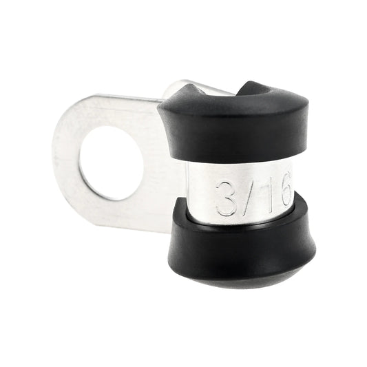 12Pcs Metal Brake Pipe Clips Rubber Lined Wiring Hose Pipe Clamp for 3/16" Brake Gas Line Pipe Fixing Clamp Cramp Car Accessory