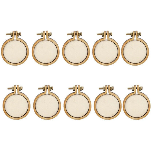 10Pcs/Set Wooden Mini Embroidery Hoop Ring Cross Stitch Frame Crafts DIY For Needle Arts Fabric Painting Wall Decoration