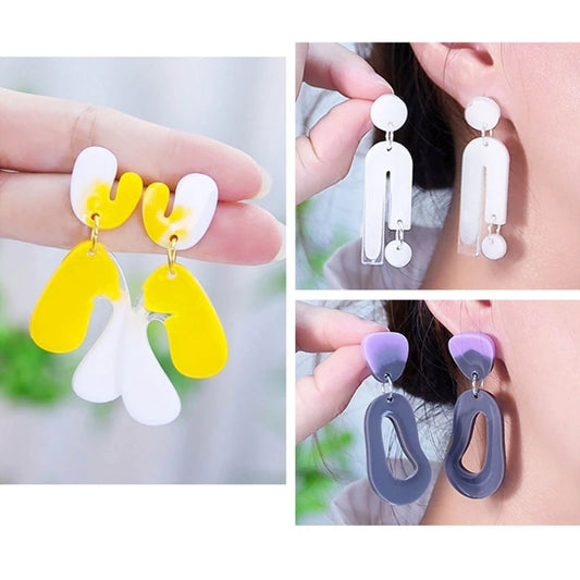 R3MC Irregular Earring Pendant Silicone Molds Geometric Flower Heart Jewelry Making Mold Keychain Epoxy Casting Molds DIY