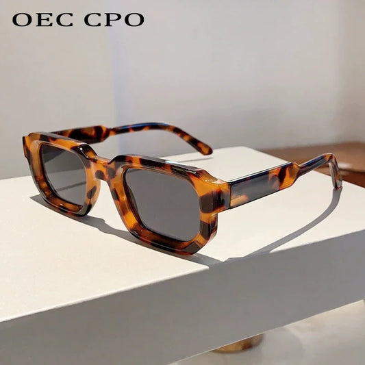 Punk Square Sunglasses Women Fashion Orange Shades UV400 Men Retro Driver Sun Glasses