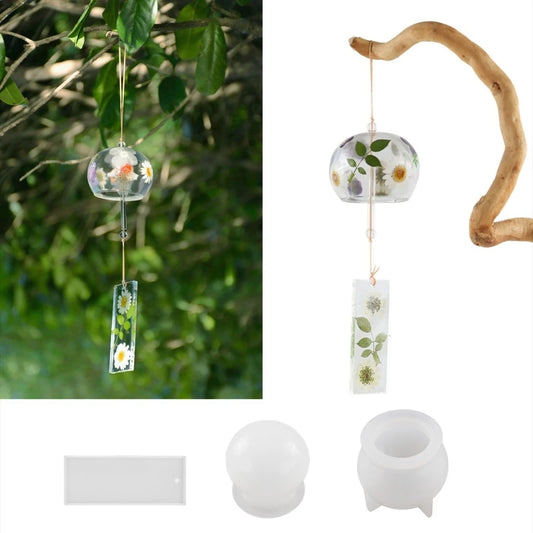 R3MC Wind Chimes Resin Molds Silicone Kit Bundle Wind Chimes Molds for Epoxy Resin,Jewelry Resin Casting Molds Wind Bell Mold