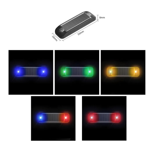 Waterproof LED Solar Power Car Warning Light Simulated Alarm Wireless Anti-Theft Caution Lamp Mini Night Security Flash Light