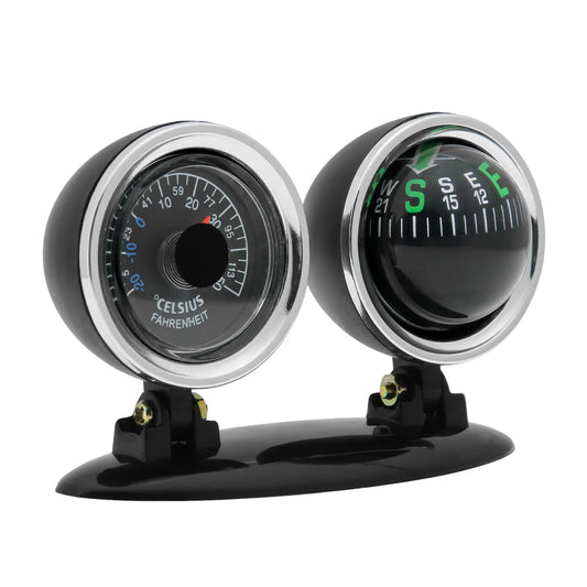 Car Decoration Thermometer Compass Multifunction Direction Automobile Interior Dashboard Ornament Accessories 2 IN 1