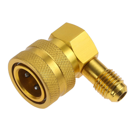 Car R134A Refrigerant Quick Couplers Adapter 90 Degree 1/4" SAE Low Side A/C Air Condition Manifold Gauge Adapter Connector
