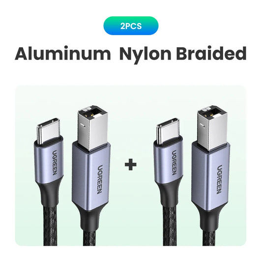 Ugreen USB C to USB Type B 2.0 Cable for New MacBook Pro HP Canon Brother Epson Dell Samsung Printer Type C Printer Scanner Cord
