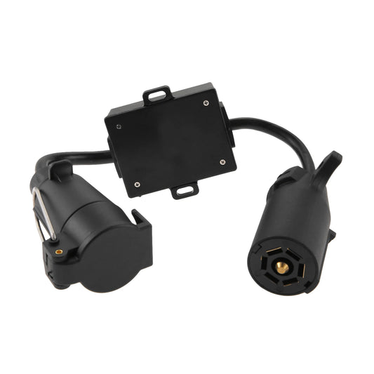 1Pc ABS Trailer Light Converter US 7 Way Blade Socket to EU 7-Pin Round Plug Separate Stop Tail Signal for Caravan Boat Bike