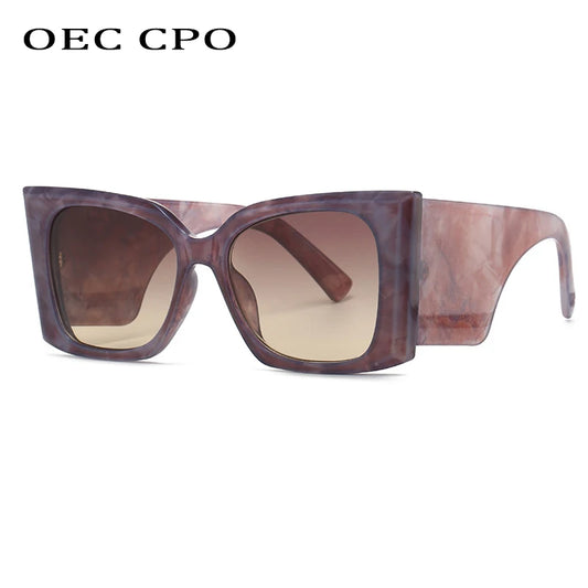 OEC CPO 2024 Oversized Square Sunglasses Men Women Fashion New Gradient Color Sun Glasses Outdoor Goggle Eyewear Female UV400
