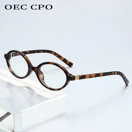 Unisex Retro Oval Eyeglass Frame Transparent Anti-blue Light Computer Glasses Optical Spectacle Frame for Men Women