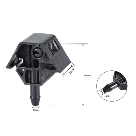 2Pcs Car Front Windshield Washer Wiper Jet Water Spray Nozzle 28932-JD000 for Nissan Qashqai / Qashqai +2 J10 / Dualis