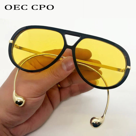 Vintage Oversized Pilot Sunglasses Unisex UV400 Double Bridge Fashion Shades for Women Men 2025 Popular Eyewear