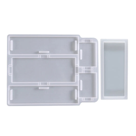 R3MC Domino Box Resin Molds Silicone Jewelry Storage Mold Epoxy Casting Case Mold 19x15cm Rectangular DIY Silicone Mold