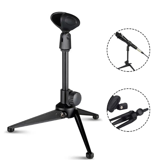 Adjustable Microphone Stand Desktop Tripod Table Stand Clip Holder Bracket Portable Table Stand Lightweight Bracket