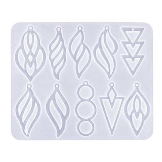 Convenient Silicone Molds Geometric Hollow Earrings Moulds Unique Jewelry Pendant Moulds Earring Making Mold for Earring R3MC