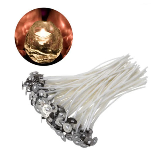 30pcs Candle Wicks Cotton Core Smokeless Wax Pure Cotton Core Pre Waxed W/ Sustainers For Candle Making DIY 30x10cm