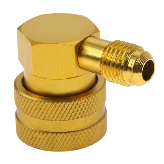 Car R134A Refrigerant Quick Couplers Adapter 90 Degree 1/4" SAE Low Side A/C Air Condition Manifold Gauge Adapter Connector
