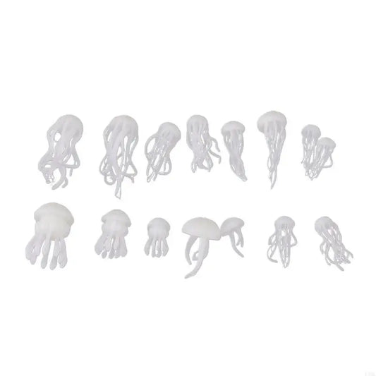 R3MC 16 Pcs/set 3D Mini Jellyfish Modeling Epoxy Filling Material Crystal Ocean Resin DIY Craft Decoration UV Filler