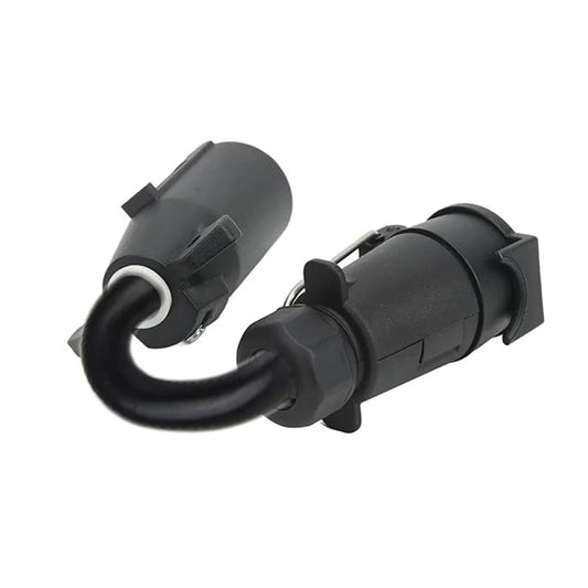 1Pc 7-pin European Socket to 7-pin US Plug Trailer Adapter Connector 7 Blade RV to 7 Way Pin Adapter Trailer Light Converter