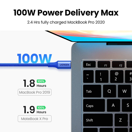 UGREEN USB-C Cable PD3.0 100W Type C to Type C Fast Charging Cable for MacBook Samsung S26/25 iPhone 18/17/16 Type C Cord QC4.0