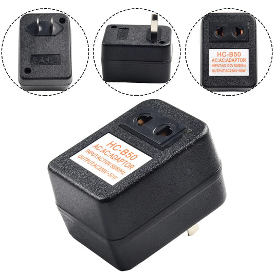 1pc Voltage Converter Step-Down Transformer Travel Adapter 50W AC 220V To 110V/110V To 220V Converter