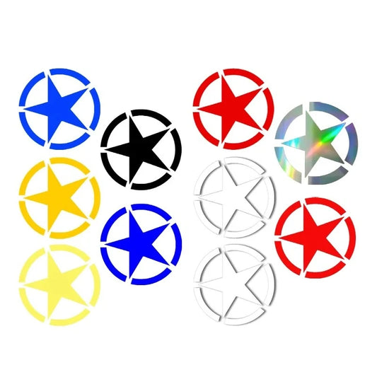 1Pc Reflective Five-pointed Star Stickers Motorcycle Body Creative Logo Racing Helmet Fender Tank Bumper Waterproof Decals 6x6cm