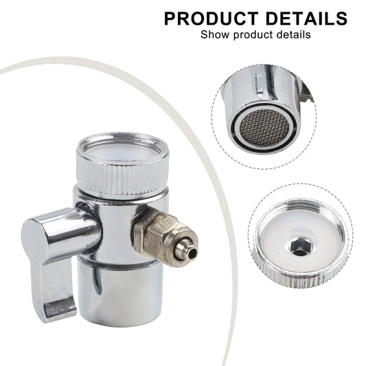 Sink Faucet Diverter Valve Above Counter Water Filter 1/4" RO Tubing Water Purifier Faucet Switch Water Divider For Kitchen Sink