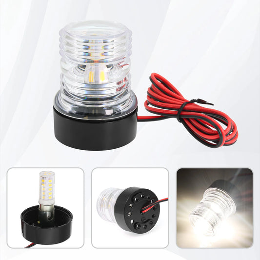 Marine Navigation Light 360 Degree Anchors Light 12V-24V Sailing Light Boats Accessory Yacht Replacement Light White LED Light
