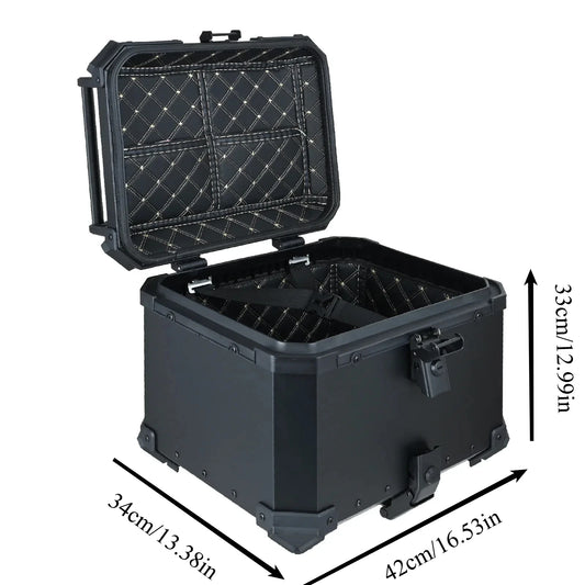 45L Aluminum Top Tail Rear Luggage Storage Tool Case Lock Motorcycle Trunk Helmet Box Universal For Most Motorcycles