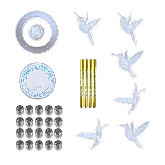 Hummingbird Wind Chimes Silicone Molds Epoxy Resin Casting Mould Home Garden Yard Decor for Win Bells DIY Crafts R3MC