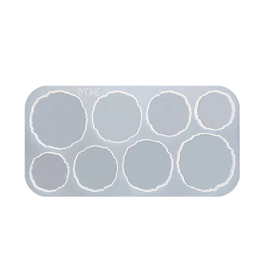 R3MC Irregular Round Silicone Coaster Molds Silicone Resin Mold Epoxy Molds for Casting with Resin Cements and Polymer