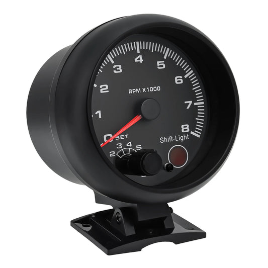 0-8000RPM Tachometer with Holder Shift Light 7 Color LED for Petrol Car 4/6/8 Cylinder RPM Meter Indicator Tacho Gauge 12V