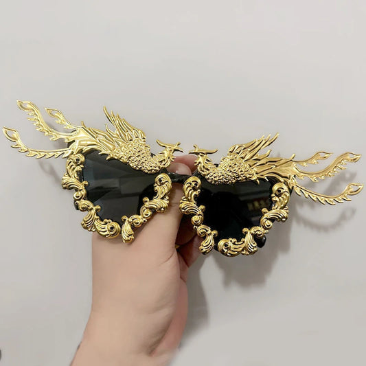 Metal Patch Decoration Sunglasses Women Oversized Party Outdoors Shades UV400 Sun Glasses Female Punk Eyewear Gafas De Sol