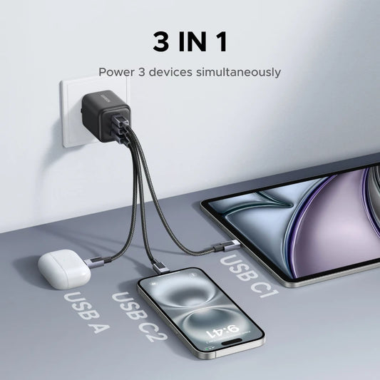 【EU Plug】UGREEN 45W/30W/25W/20W GaN Charger PD3.0 PPS QC3.0 USB C Fast Charger For iPhone 18 17 16 ProMax Samsung S25 iPad Air